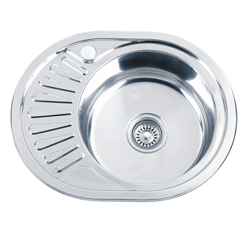 Мойка кухонная врезная овальная РМС MG8-5745OVR 570*450 мм глянец 0,8 мм