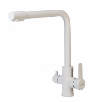 Смеситель для кухни Zerix LR 4055W-3 Белый c подключением к фильтру