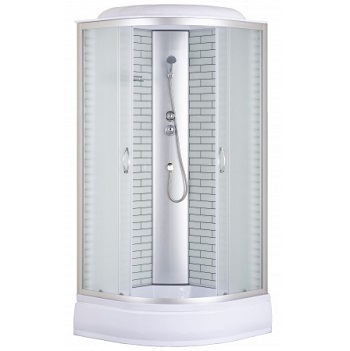 Душевая кабина  Loranto СS-6690-25FW 90*90*215, сред поддон белый кирпич