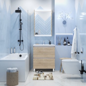 Тумба 1MARKA New Aris 60H (дуб сонома,умывальник como 60)