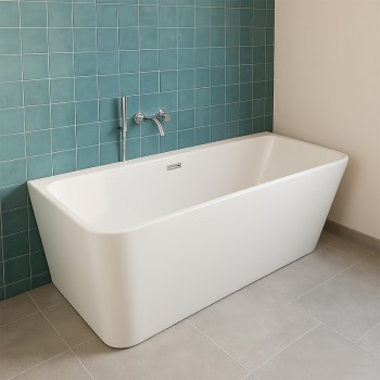 Ванна акриловая LORANTO Пристенная 170*75 (в комплекте с сифоном и опорными ножками) CS-12-170