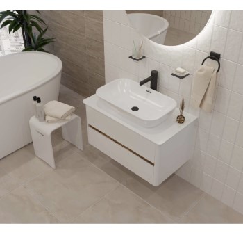 Тумба 1MARKA Monro White 80 (подвесная+столешница)