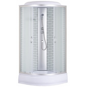 Душевая кабина  Loranto СS-6690-25FW 90*90*215, сред поддон белый кирпич