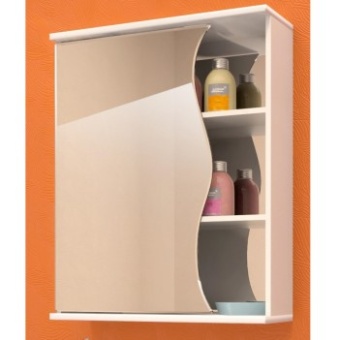 Зеркало-шкаф EVA GOLD Wave 55 (белый/сосна карелия)