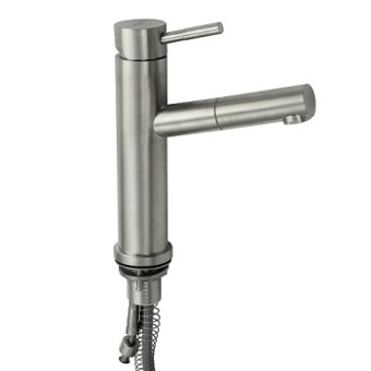 Смеситель для умывальника MAGNUS 9125 вытяжной, из нержавеющей стали